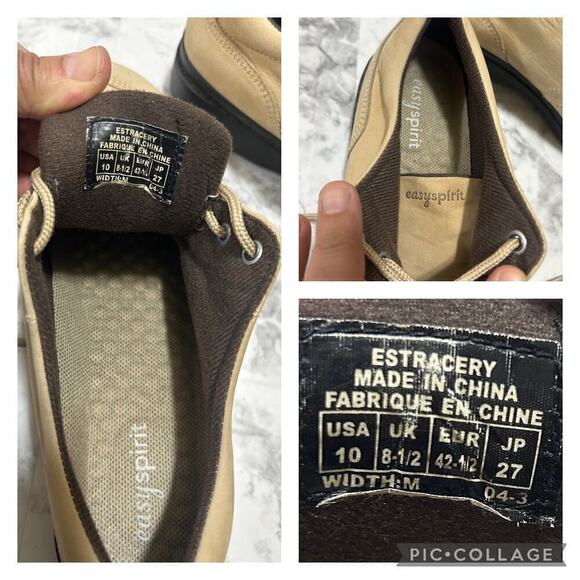 Easy Spirit Womens Shoes 10M Estracery Cream Suede Nubuck Lace Up Casual Comfort - Picture 8 of 9